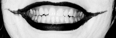 black and white person feeling smiling